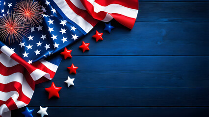 Fourth of July concept wallpaper, Independence day concept background, holiday wallpaper, AI generated