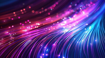 Fototapeta premium futuristic tech backdrop with glowing fiber optics and quantum computing network