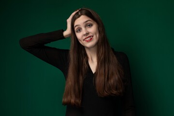 Woman With Long Hair Posing for a Picture