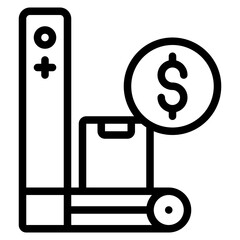 store distribution outline icon and illustration