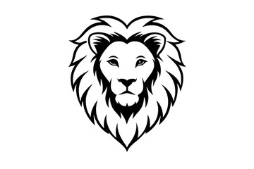 lion-head-icon- silhouette vector illustration 