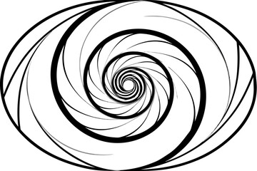 monochrome-whirlwind--abstract-3d-spiralsilhouette vector illustration 