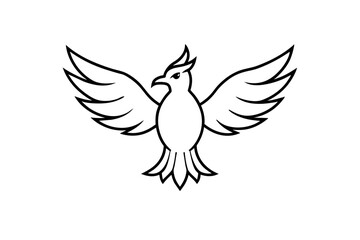 simple-monochrome-flat-logo-with-a-bird-sirin-with 
 silhouette vector illustration 