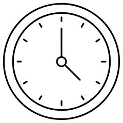 Vector wall clock line art and illustration
