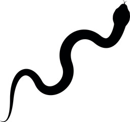 Black silhouette snake icon. Reptile signs and symbols.