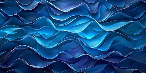 Fototapeta premium Abstract Blue Wavy Background Design