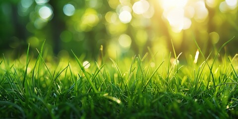 Obraz premium A Close-Up View of Fresh Green Grass