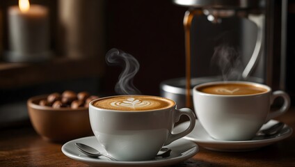 Fototapeta premium The comforting aroma of freshly brewed coffee, promising a morning pick-me-up with each rich sip ai_generated
