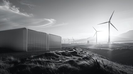 Remote area power storage integrated with wind turbines
