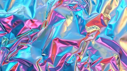 Fototapeta premium iridescent silver holographic chrome foil background with a vaporwave aesthetic seamless pattern