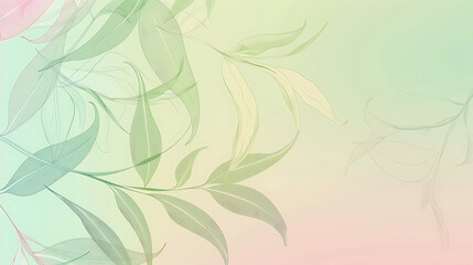 Soft Botanical Gradient with Subtle Leaves