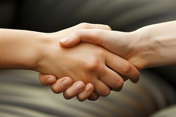 A person shaking hands firmly, symbolizing trust and partnership.