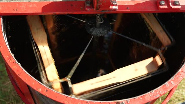 honey harvesting with honey milking machine