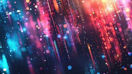 Obraz premium Abstract Digital Art with Red and Blue Lights