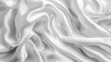 Obraz premium luxurious soft white silk fabric texture with rippling folds and elegant sheen abstract background