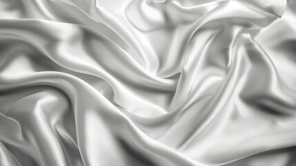 Obraz premium luxurious soft white silk fabric texture with rippling folds and elegant sheen abstract background