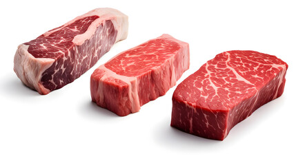 Fototapeta premium Kobe beef wagyu Isolated on white 