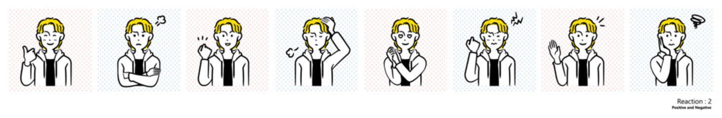 ダイバーシティのイラスト（アジア系２）｜リアクション２
