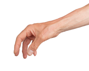 Taking and grabbing, hand gesture, sign isolated on white background, transparent PNG, cutout