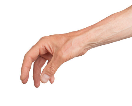 Taking and grabbing, hand gesture, sign isolated on white background, transparent PNG, cutout