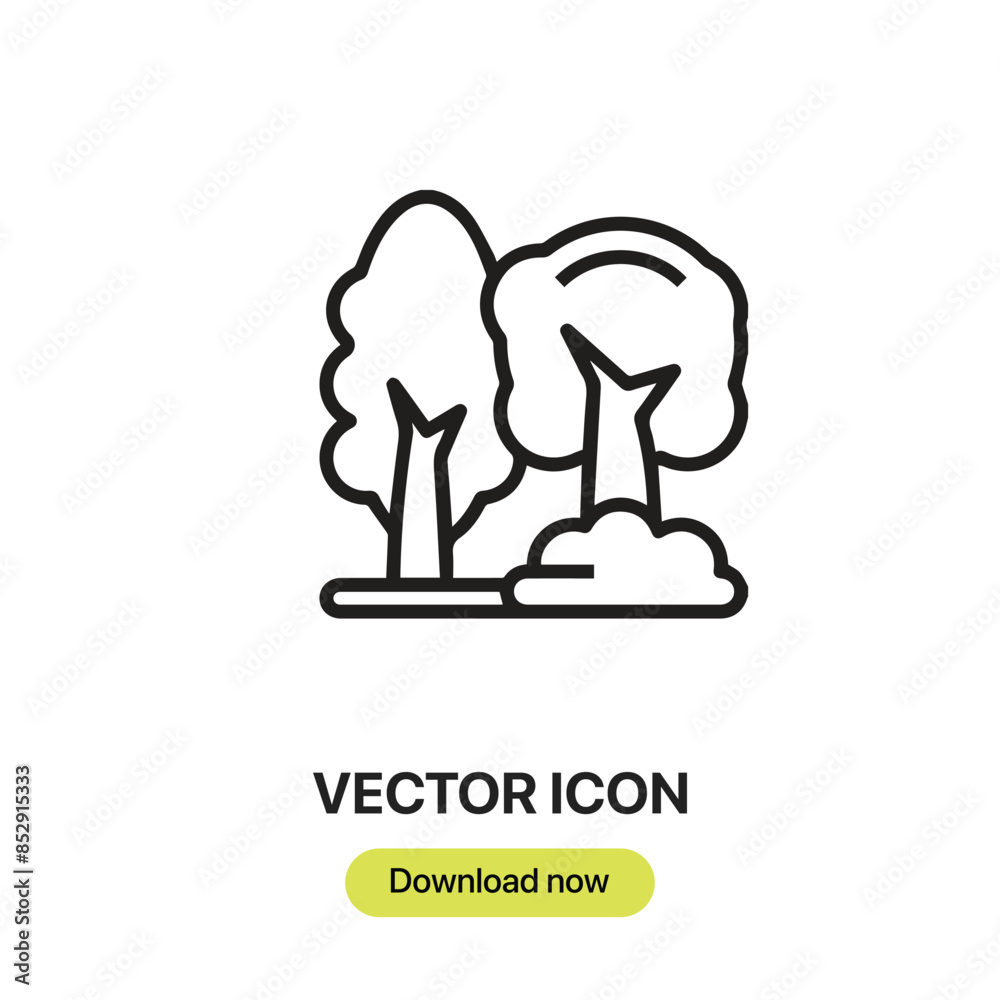 Poster tree icon vector. linear-style sign for mobile concept and web design. tree symbol illustration. pix
