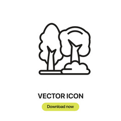 Tree icon vector. Linear-style sign for mobile concept and web design. Tree symbol illustration. Pixel vector graphics - Vector.