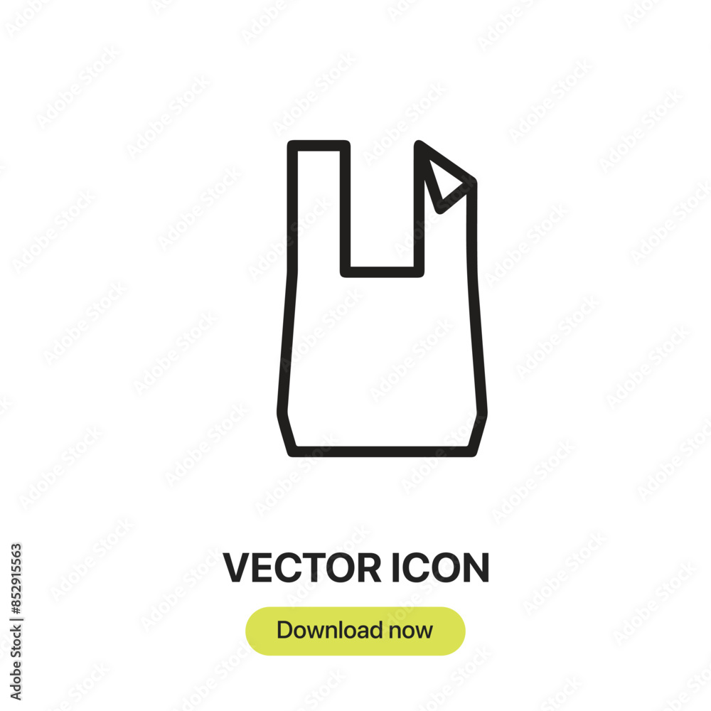 Leinwandbilder plastic bag icon vector. linear-style sign for mobile concept and web design. plastic bag symbol ill