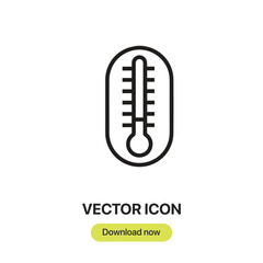 Thermometer icon vector. Linear-style sign for mobile concept and web design. Thermometer symbol illustration. Pixel vector graphics - Vector.