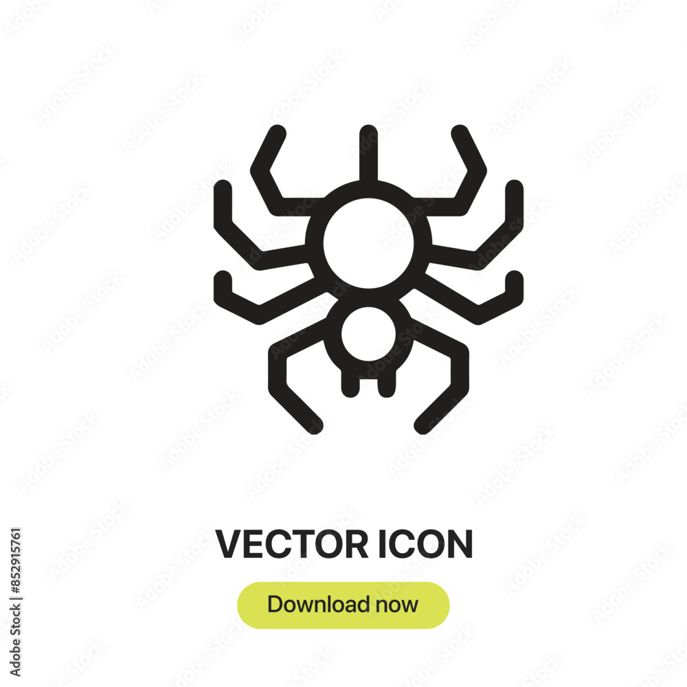 Aufkleber spider icon vector. linear-style sign for mobile concept and web design. spider symbol illustration.