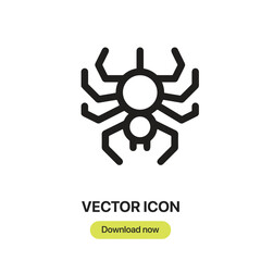 Spider icon vector. Linear-style sign for mobile concept and web design. Spider symbol illustration. Pixel vector graphics - Vector.