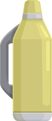 Yellow metal thermos flask with handle, keeping your drink warm or cold for hours