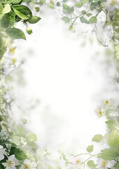 Fototapeta premium Simple wedding theme frame, translucent center