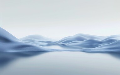 Abstract Minimalist Landscape with Soft Blue Hills. Generative ai