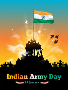 Indian Army Day. Kargil vijay diwas celebration. Patriotic background of India.