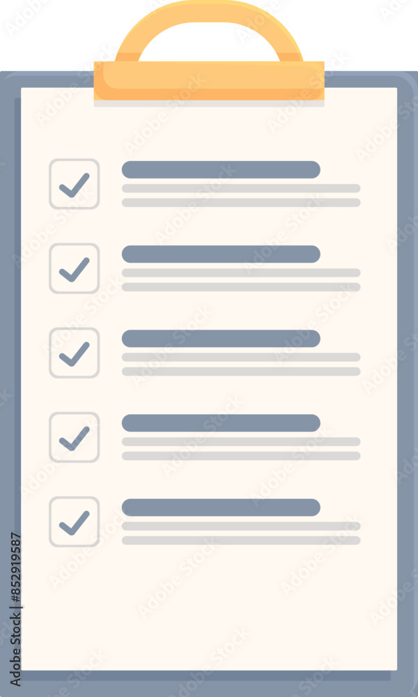 Poster clipboard is displaying a list of completed tasks, each marked with a check mark, suggesting efficie