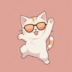 Obraz premium there is a cat with sunglasses with dynamic pose and expression