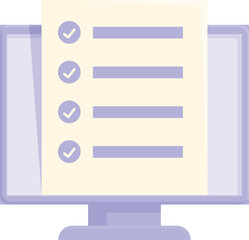 Obraz premium Computer is displaying a checklist on its screen, representing online tasks or assessments