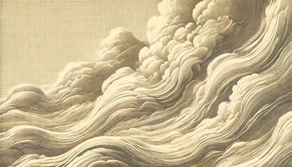 Obraz premium Natural Canvas Texture Wallpaper with Ivory Color and Subtle Wrinkles