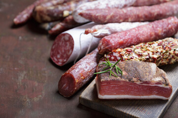 Mix of ham, salami and sausages