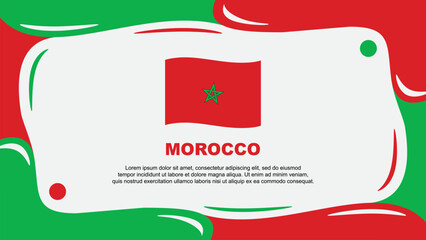 Morocco Flag Abstract Background Flat Design Template. Morocco Independence Day Banner Wallpaper Vector Illustration. Morocco Illustration