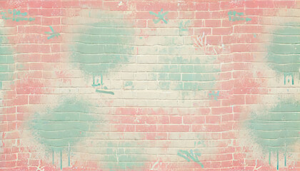 Obraz premium Simple Graffiti Texture Wallpaper with Light Pink Brick Background