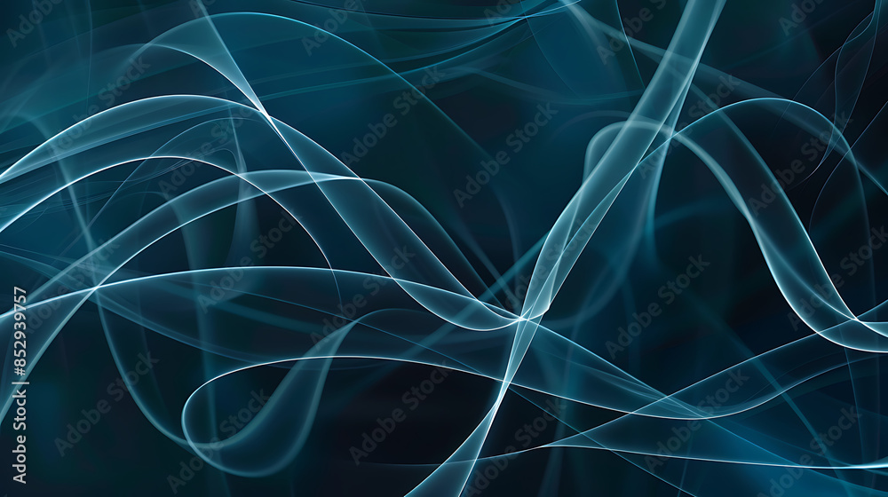 Wall mural Abstract Blue Smoke Waves