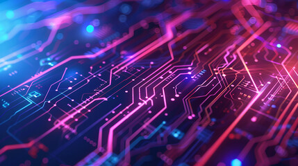 A futuristic and high-tech background with circuit board motifs, Circuit board background, Electronic computer hardware technology, 3d rendering
