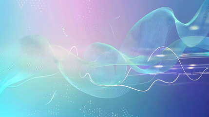 Pastel Abstract Digital Waves with Soft Light Gradient