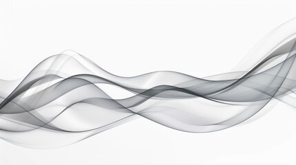 Obraz premium Abstract Grey Waves on White Background