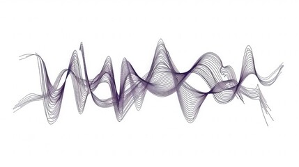 Line wave music sound one noise audio frequency icon signal podcast radio soundwave waveform volume art hand. Acoustic line music logo recording voice wave doodle sketch abstract. Vector illustration.