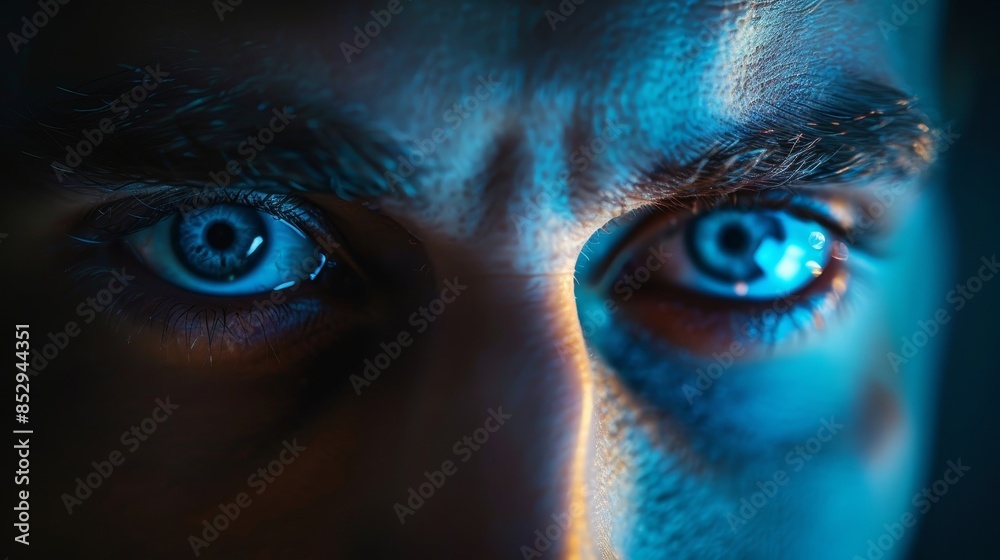 Canvas Prints A man with blue eyes is staring at the camera