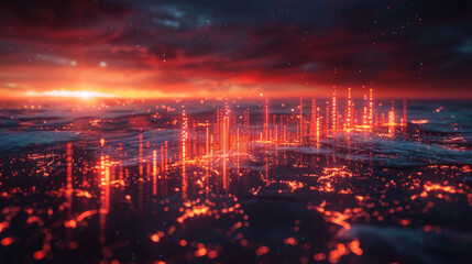 Fototapeta premium Stock market or forex trading graph in futuristic concept suitable for financial investment or Economic trends business idea and all art work design. Abstract finance background