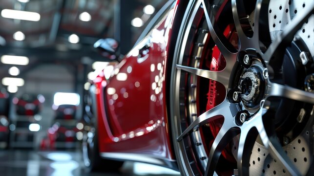 Modern cars are in the studio room