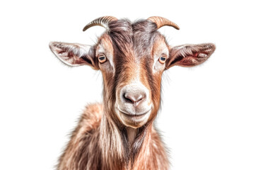 Fototapeta premium A goat with a white face is staring at the camera